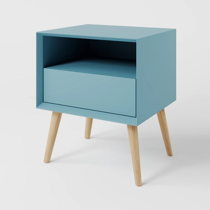 Arctic Minimalist Wood Bedside Table