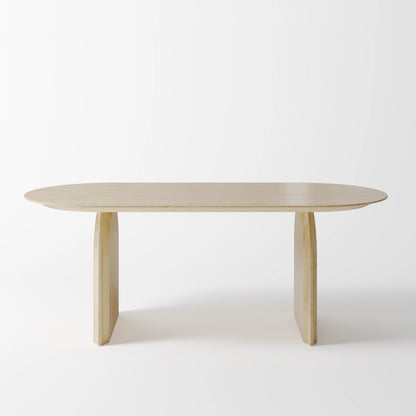Minimalist Architectural Dining Table with Tapered Geometric Supports