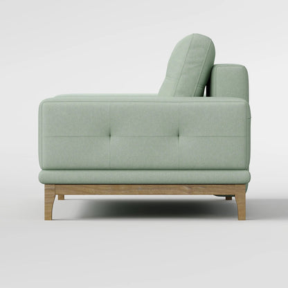 Contemporary Low-Profile Club Chair with Sculptural Wood Frame