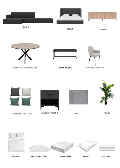 Gray/1-Bedroom/20Items