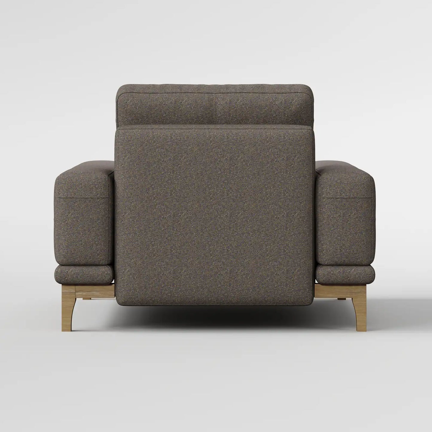 Contemporary Low-Profile Club Chair with Sculptural Wood Frame