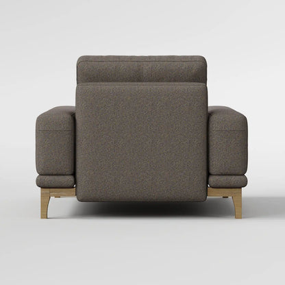 Contemporary Low-Profile Club Chair with Sculptural Wood Frame