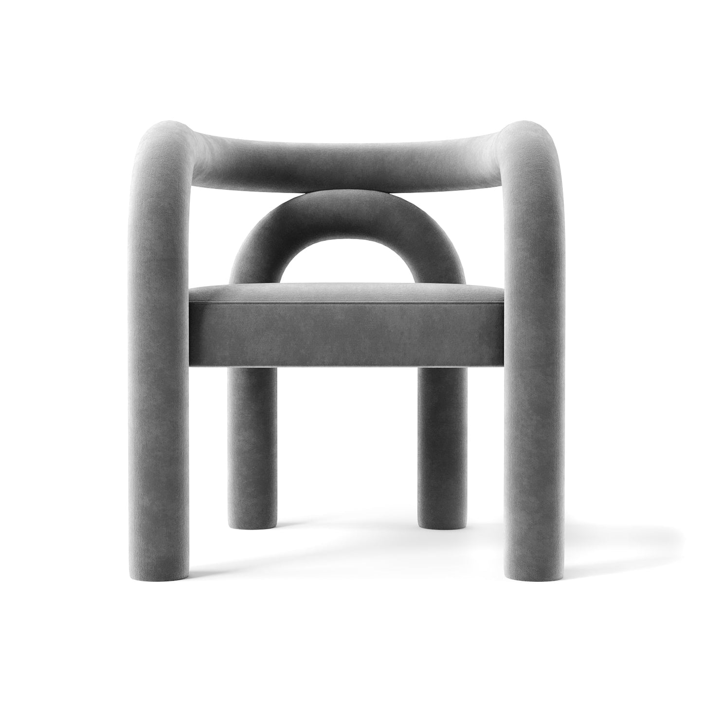 Minimalist Tubular Accent Chair with Geometric Support Silhouette