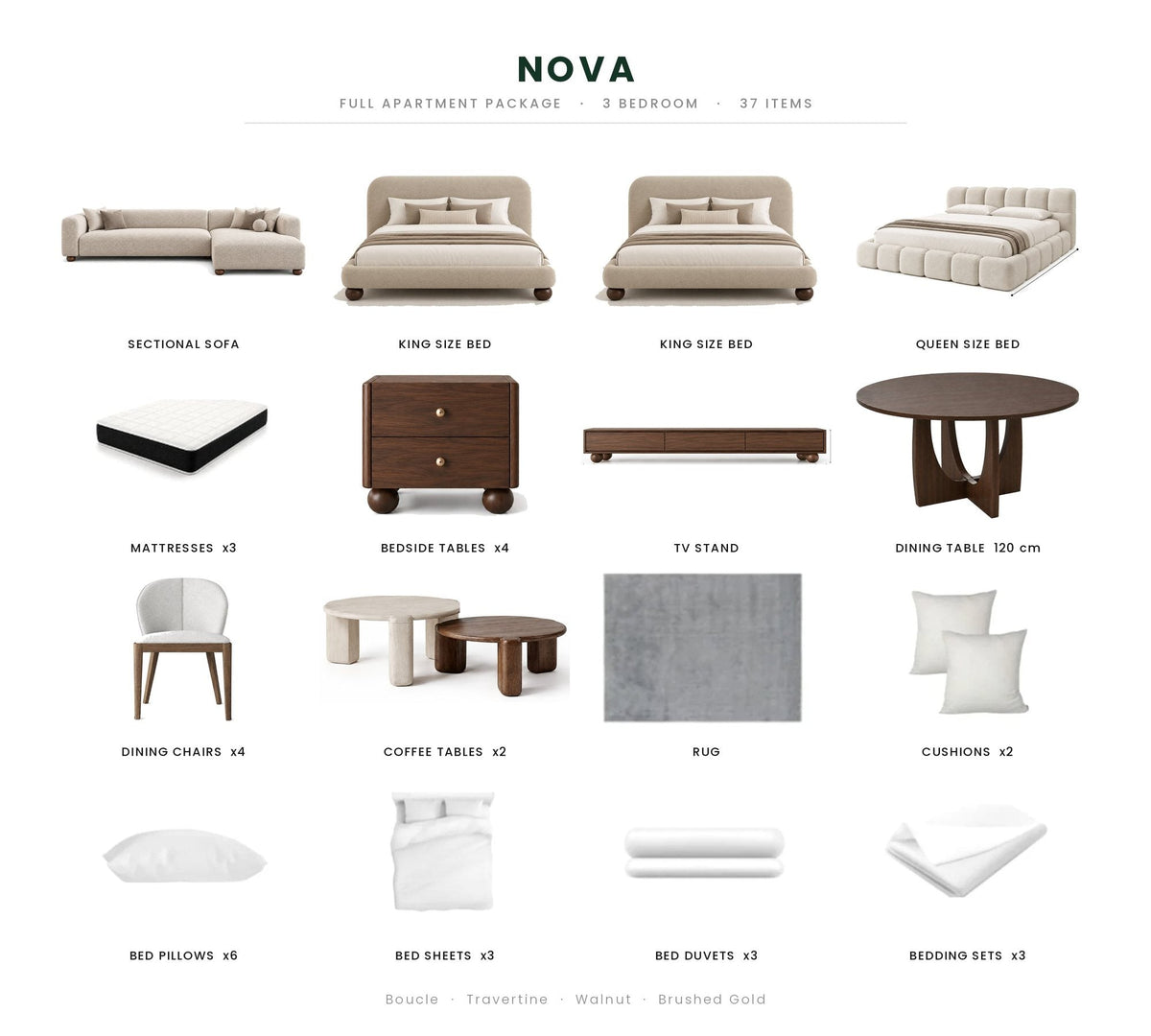 Beige/3-Bedroom37Items