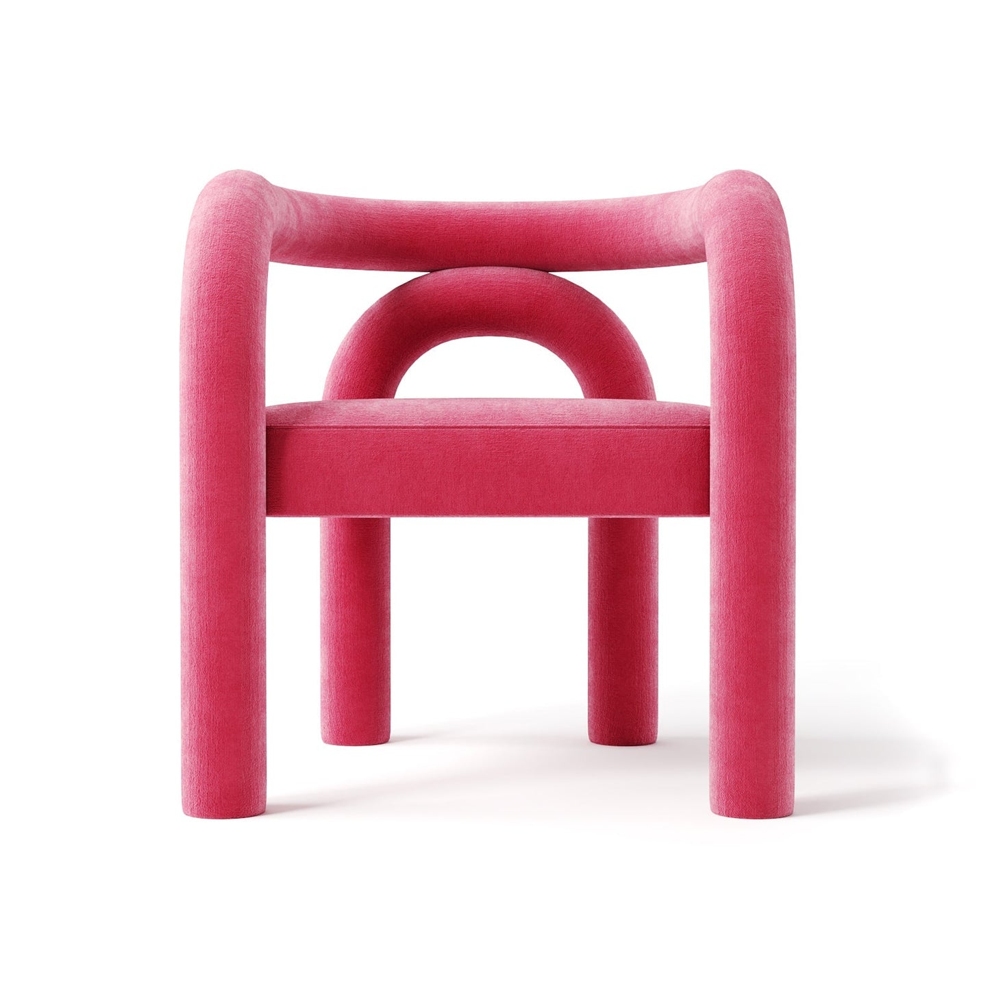 Minimalist Tubular Accent Chair with Geometric Support Silhouette