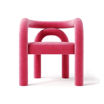 Minimalist Tubular Accent Chair with Geometric Support Silhouette