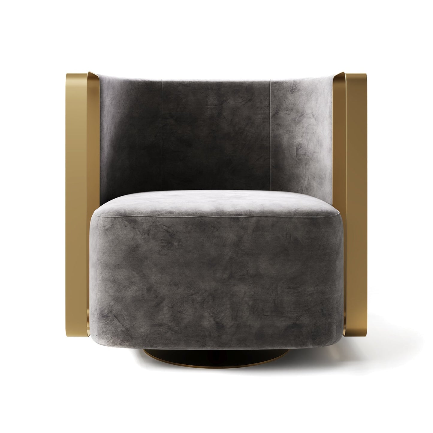 Bold Metallic and Velvet Club Arm Chair