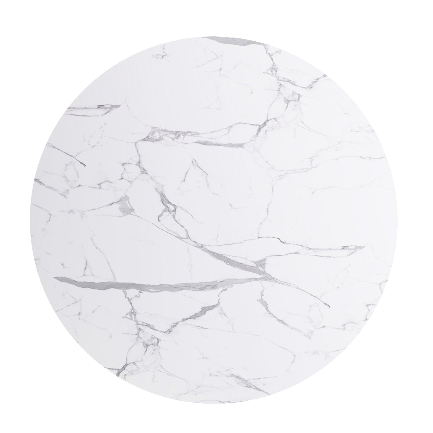 Contemporary Round Dark Grey Concrete Dining Table with Interlocking Arch Base