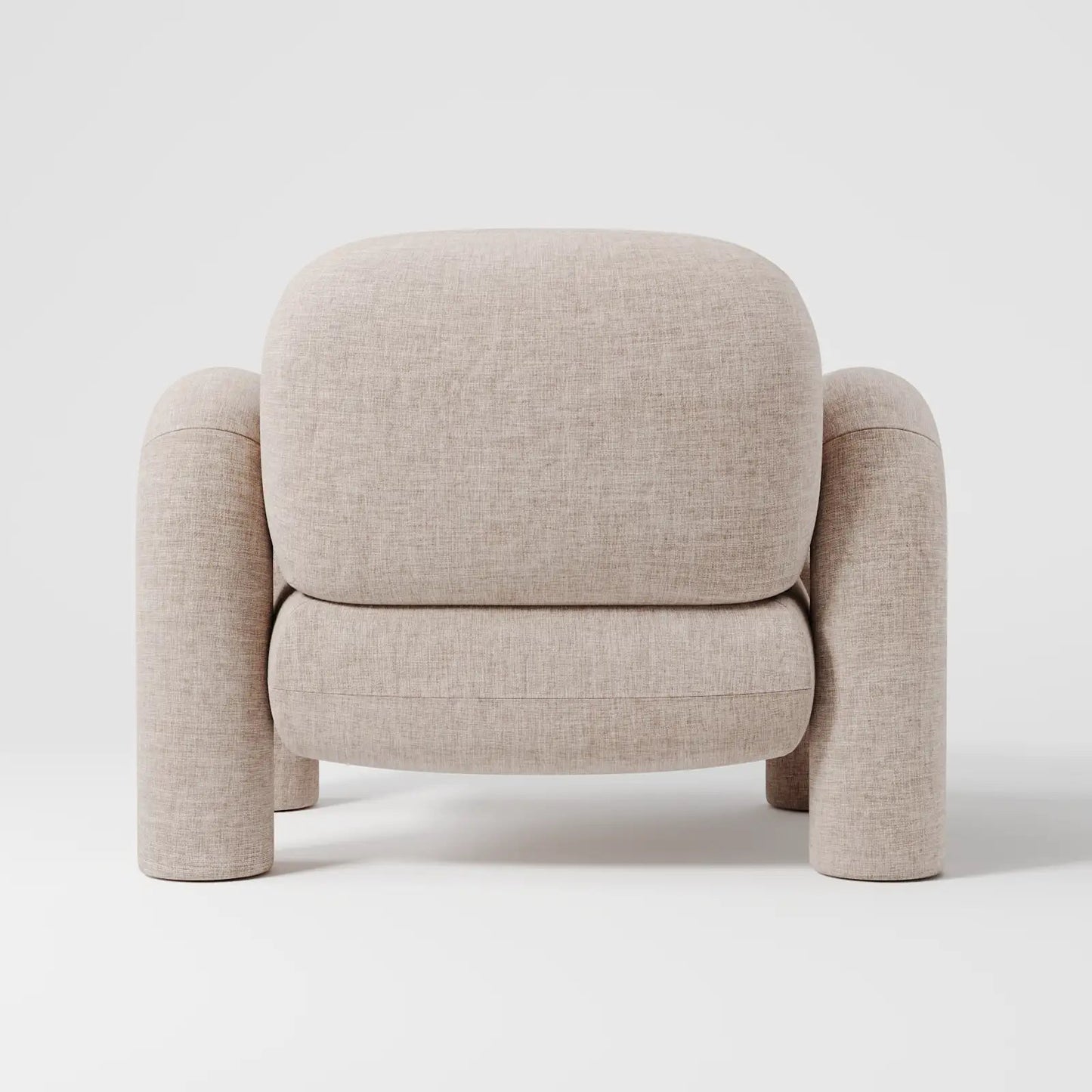 Modern Royal Blue Lounge Chair with Oversized Cylindrical Legs