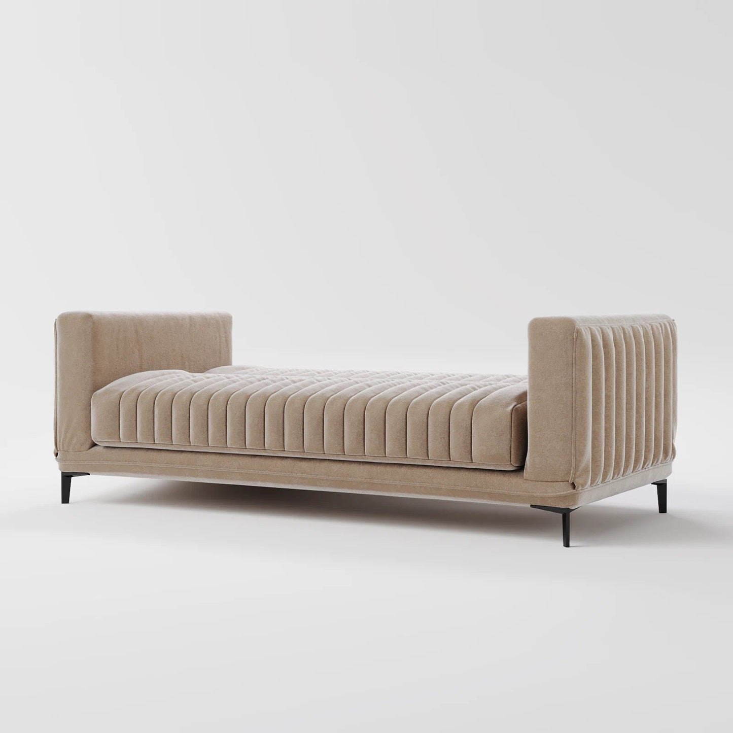 Luxe Ribbed Velvet 3-Seater Sofa Bed