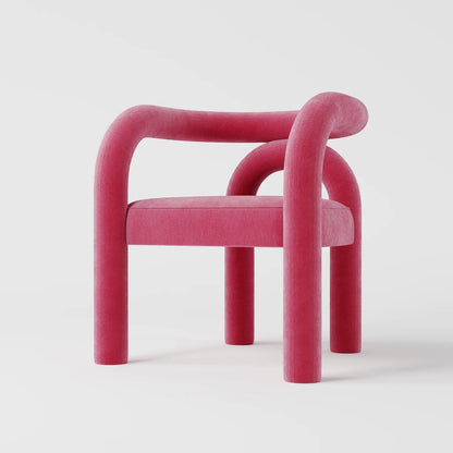 Minimalist Tubular Accent Chair with Geometric Support Silhouette