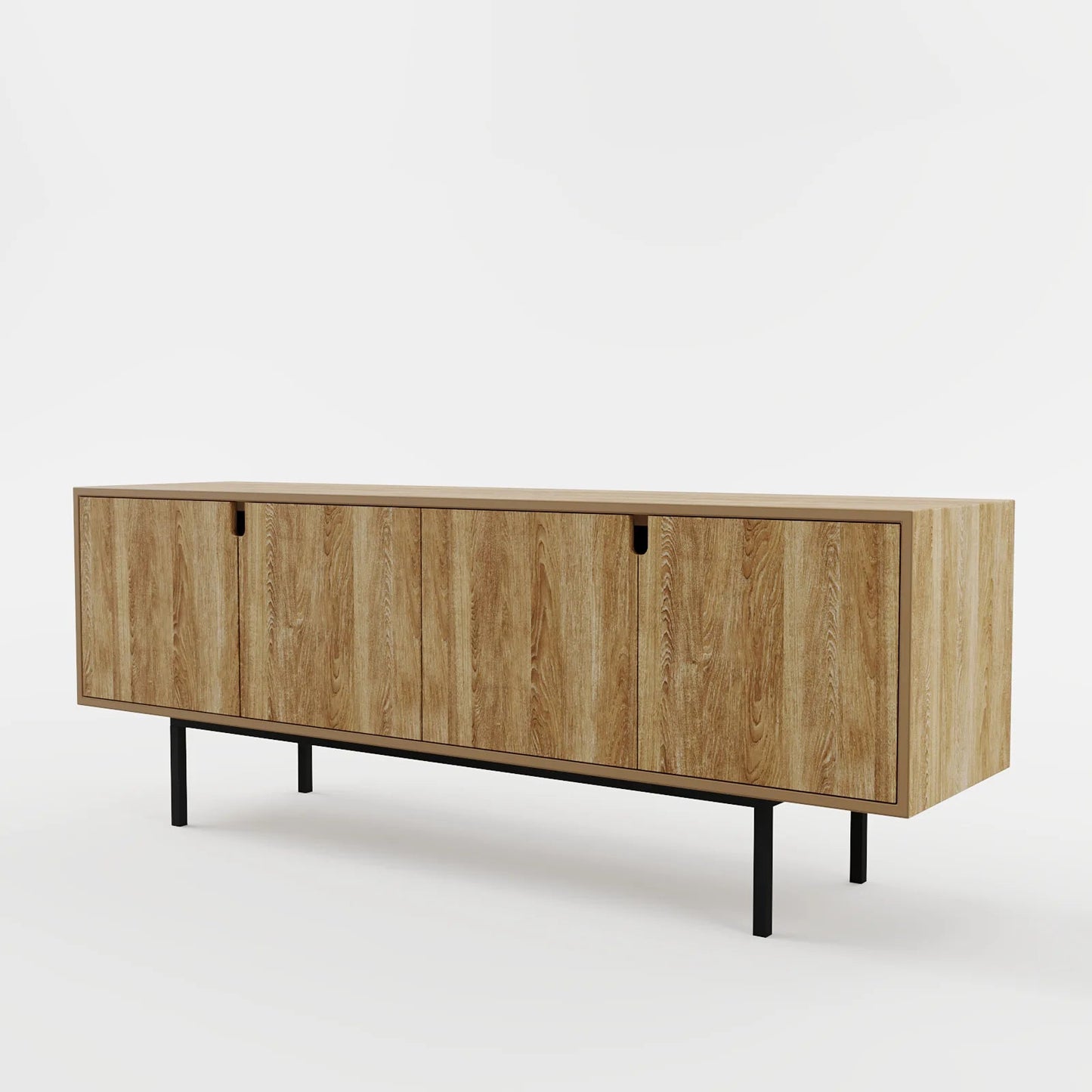 Ultra-Sleek Minimalist Black Media Console