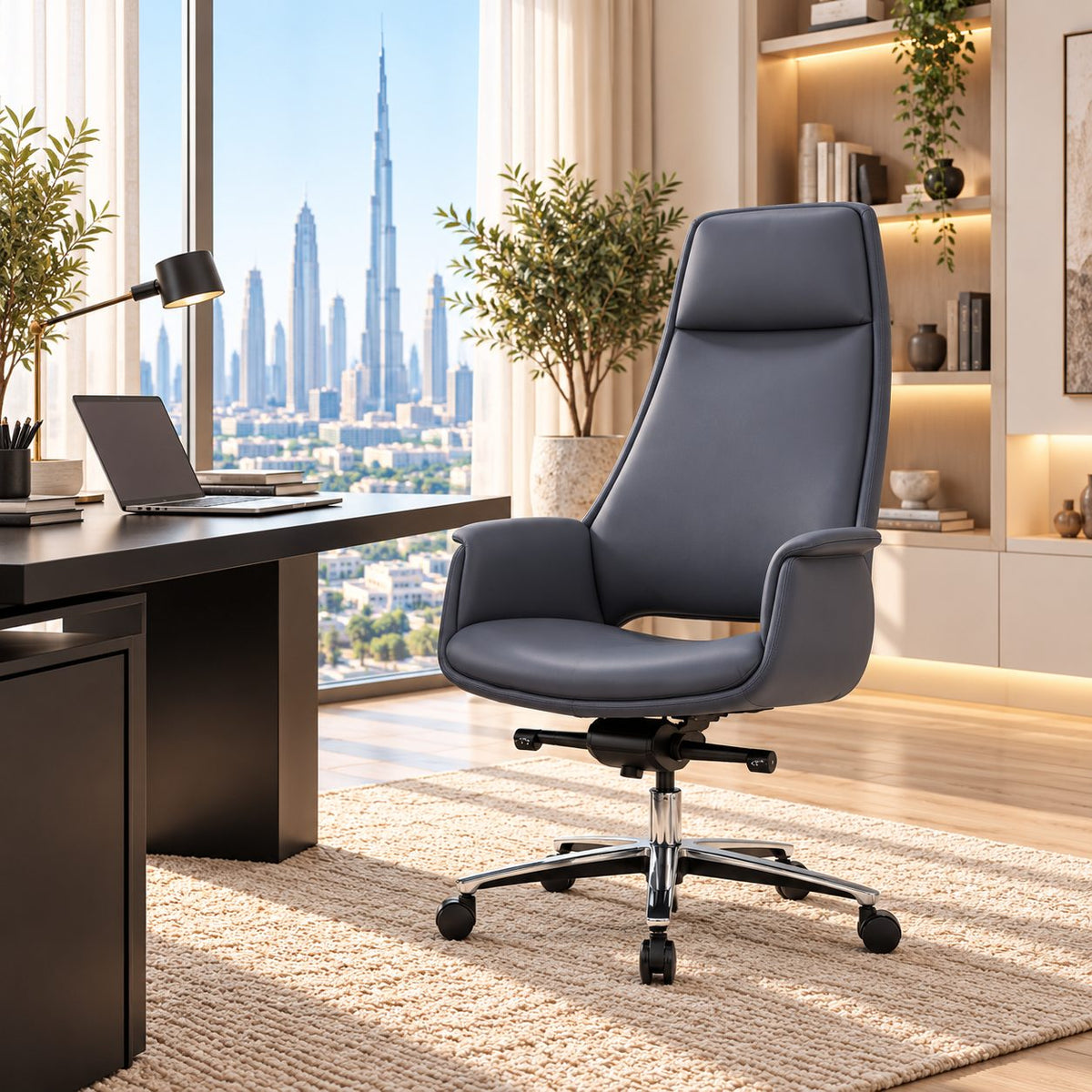 Stanford grey executive chair option for the Vault office set