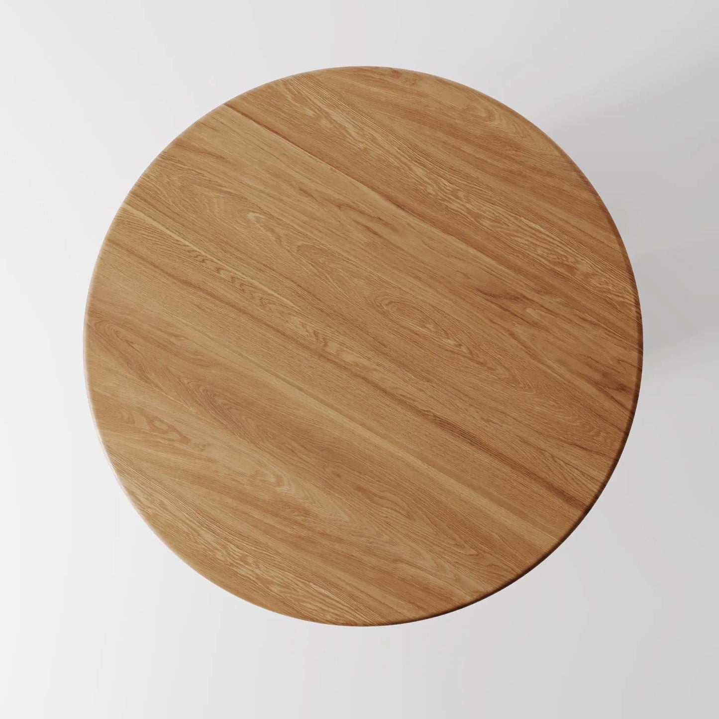 Modern Architectural Round Table in Espresso Wood with Metallic Collar