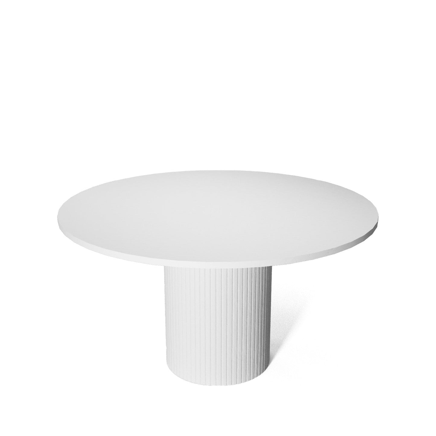 Modern Architectural Cafe Table with Vertical Fluted Column Support