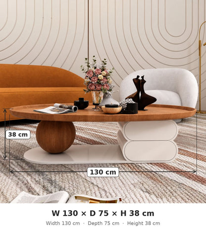 Pebble coffee table dimensions: W 130 x D 75 x H 38 cm