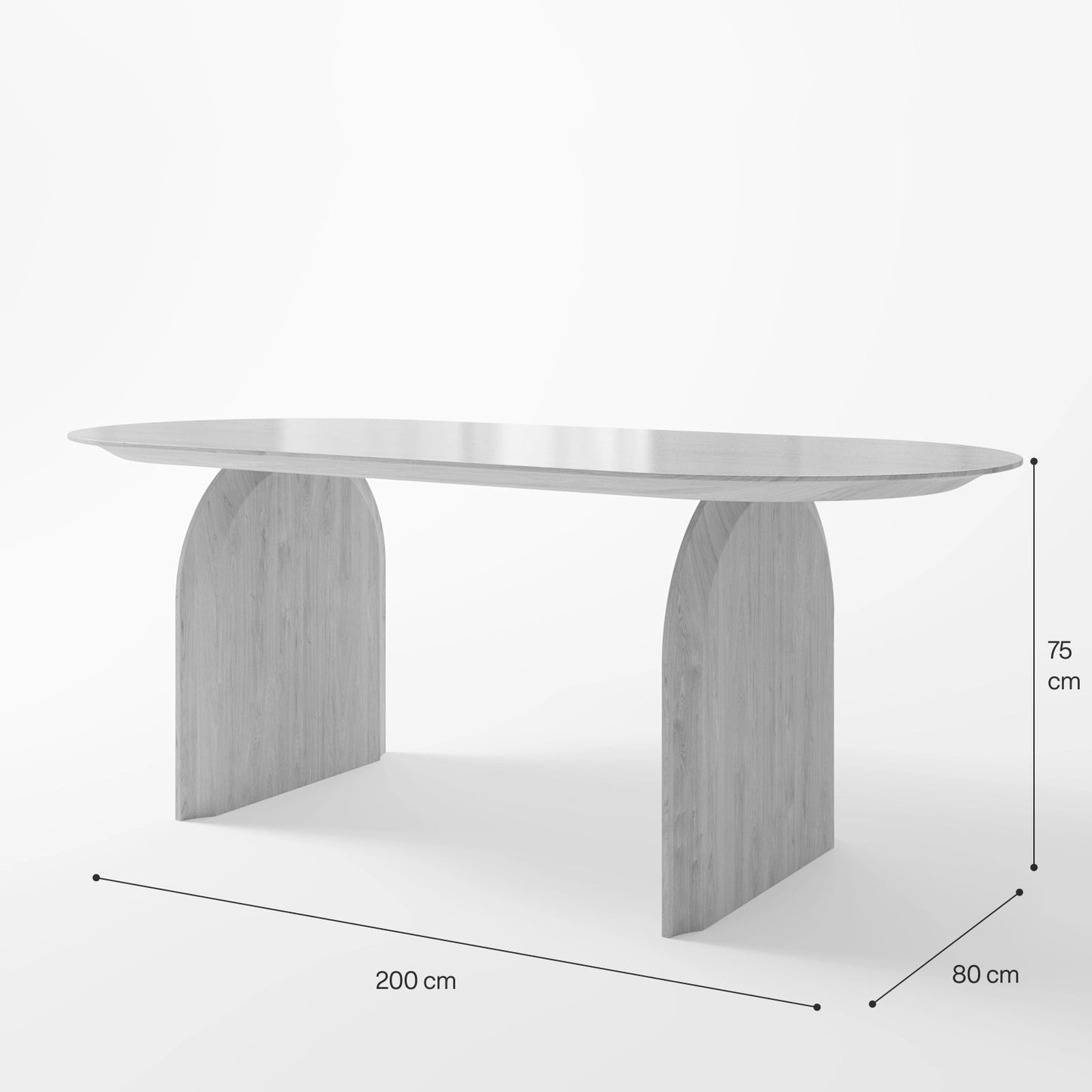 Minimalist Architectural Dining Table with Tapered Geometric Supports