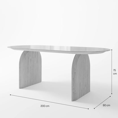 Minimalist Architectural Dining Table with Tapered Geometric Supports