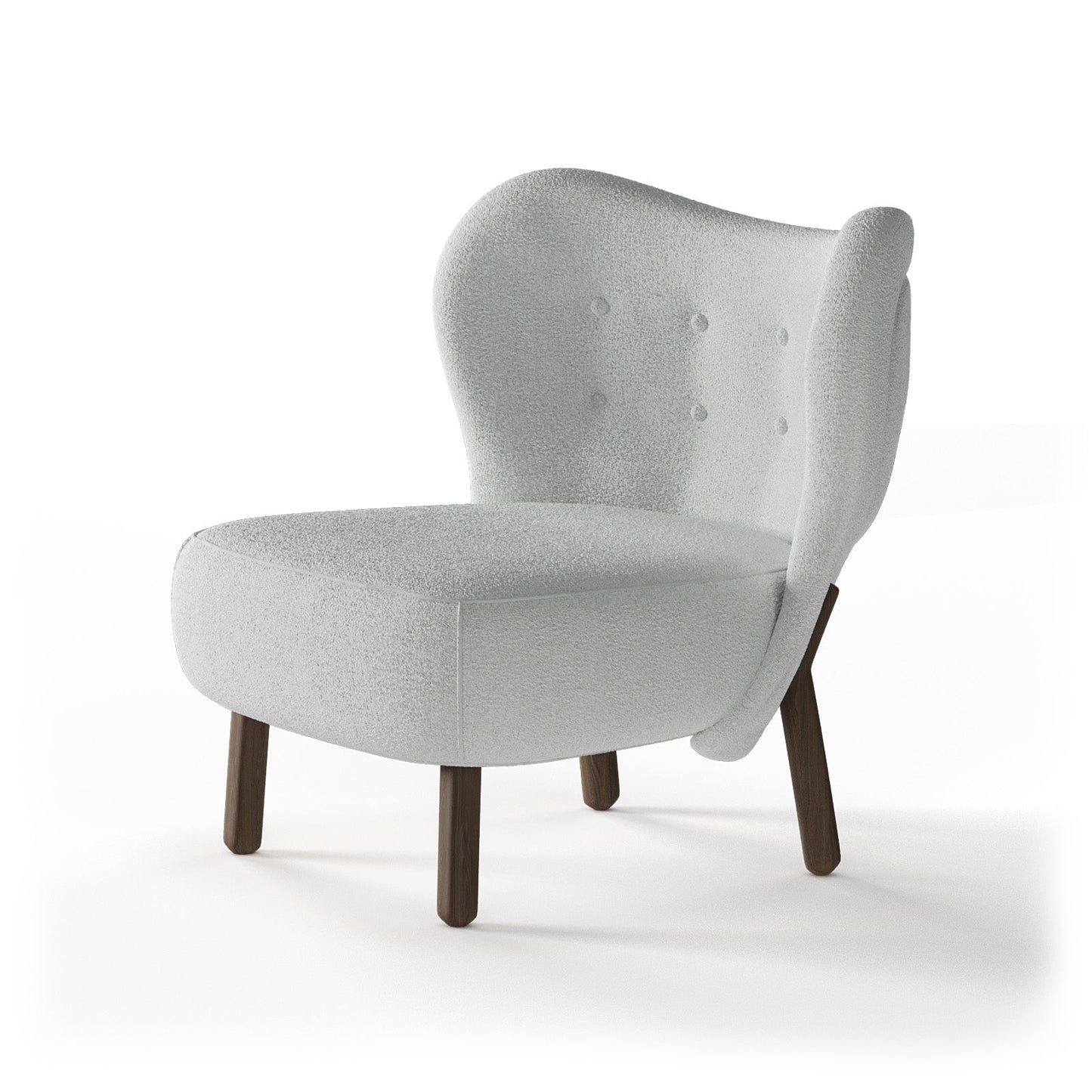 Scandi-Inspired Soft White Bouclé Occasional Arm Chair