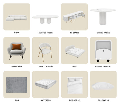 White/1Bedroom/20Items