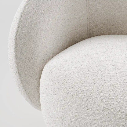 The Orbital Lounge: Sculptural Marshmallow Swivel Chair in Ivory Texture