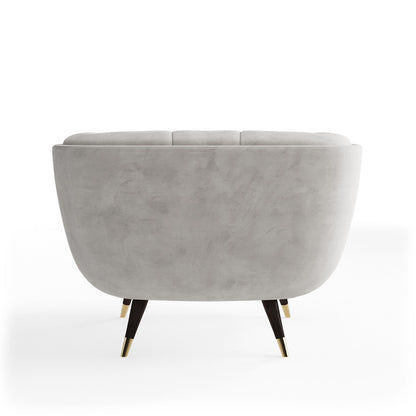 Modern Tan Velvet Accent Arm Chair