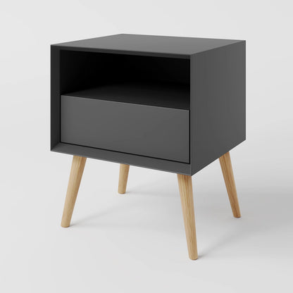 Arctic Minimalist Wood Bedside Table
