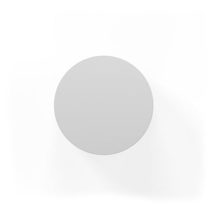 Contemporary Round Oak Storage Table with Vertical Fluted Drum Base