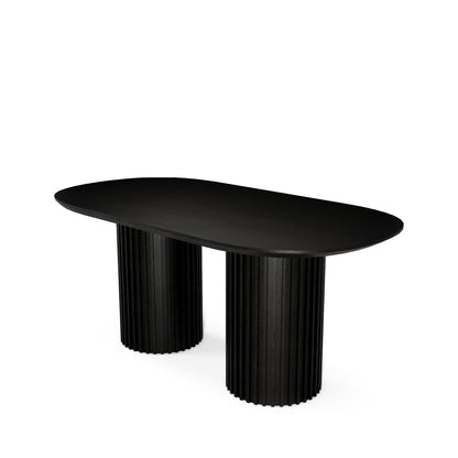 The Augustus Oval Table: Modern Architectural Centerpiece in Fluted Oak