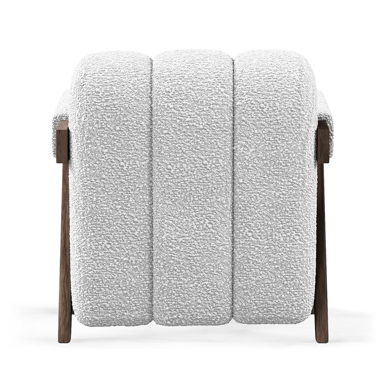 Sculptural Three-Panel Accent Chair with Tapered Walnut Legs