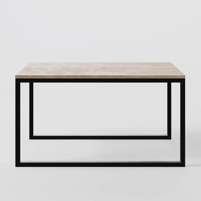 Modern Square Nesting Set Featuring Industrial Black Coffee Table