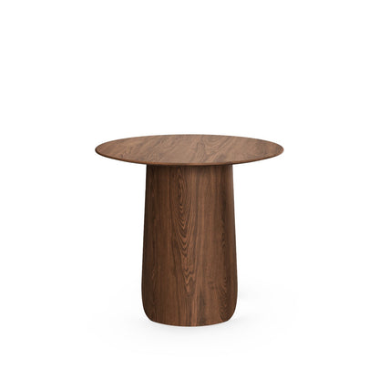 Contemporary Round Natural Oak Dining Table with Fluted Pedestal Base