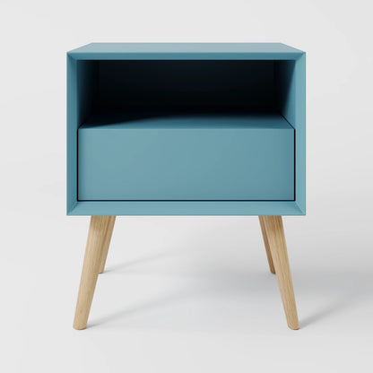Arctic Minimalist Wood Bedside Table