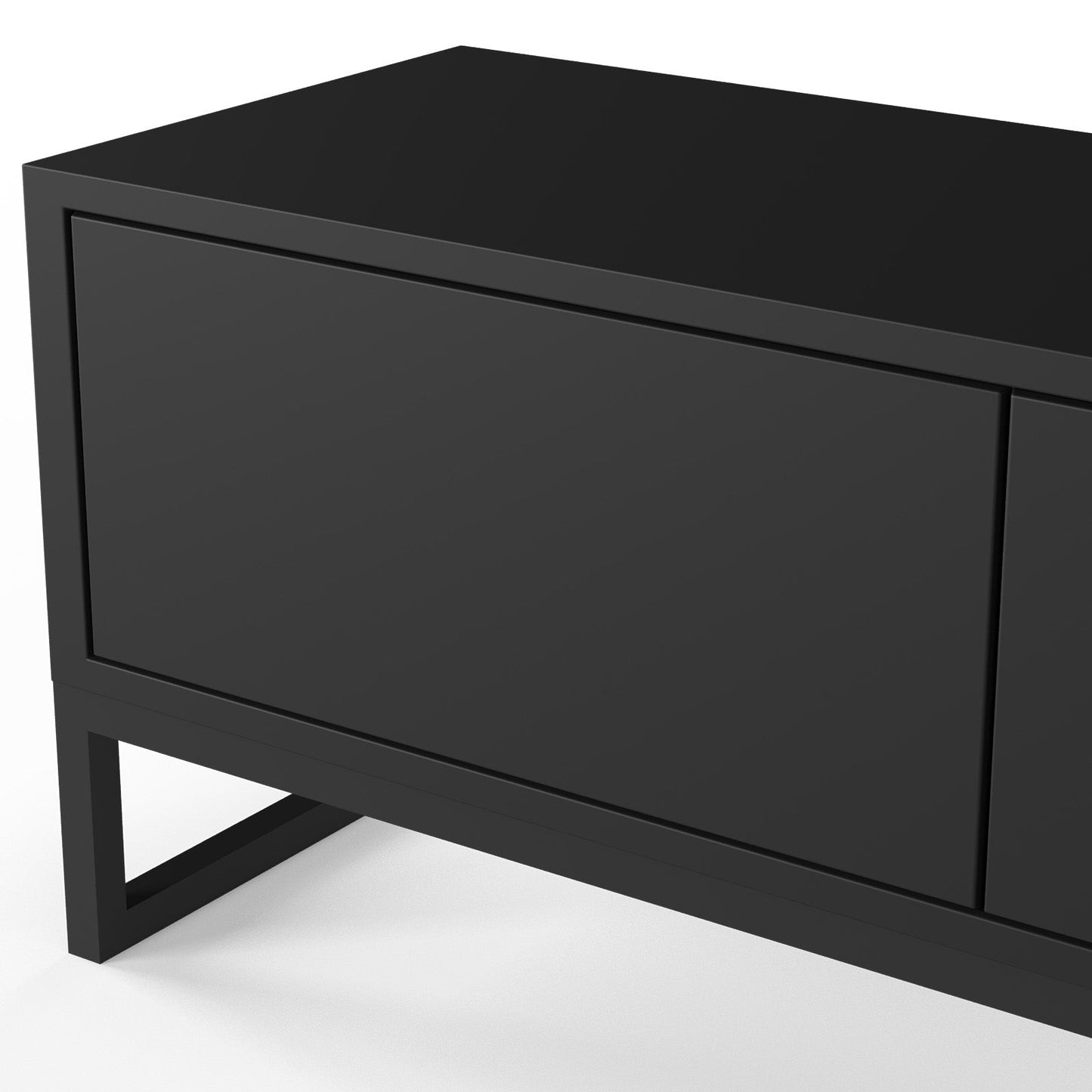 Matte Black Modern Media Console