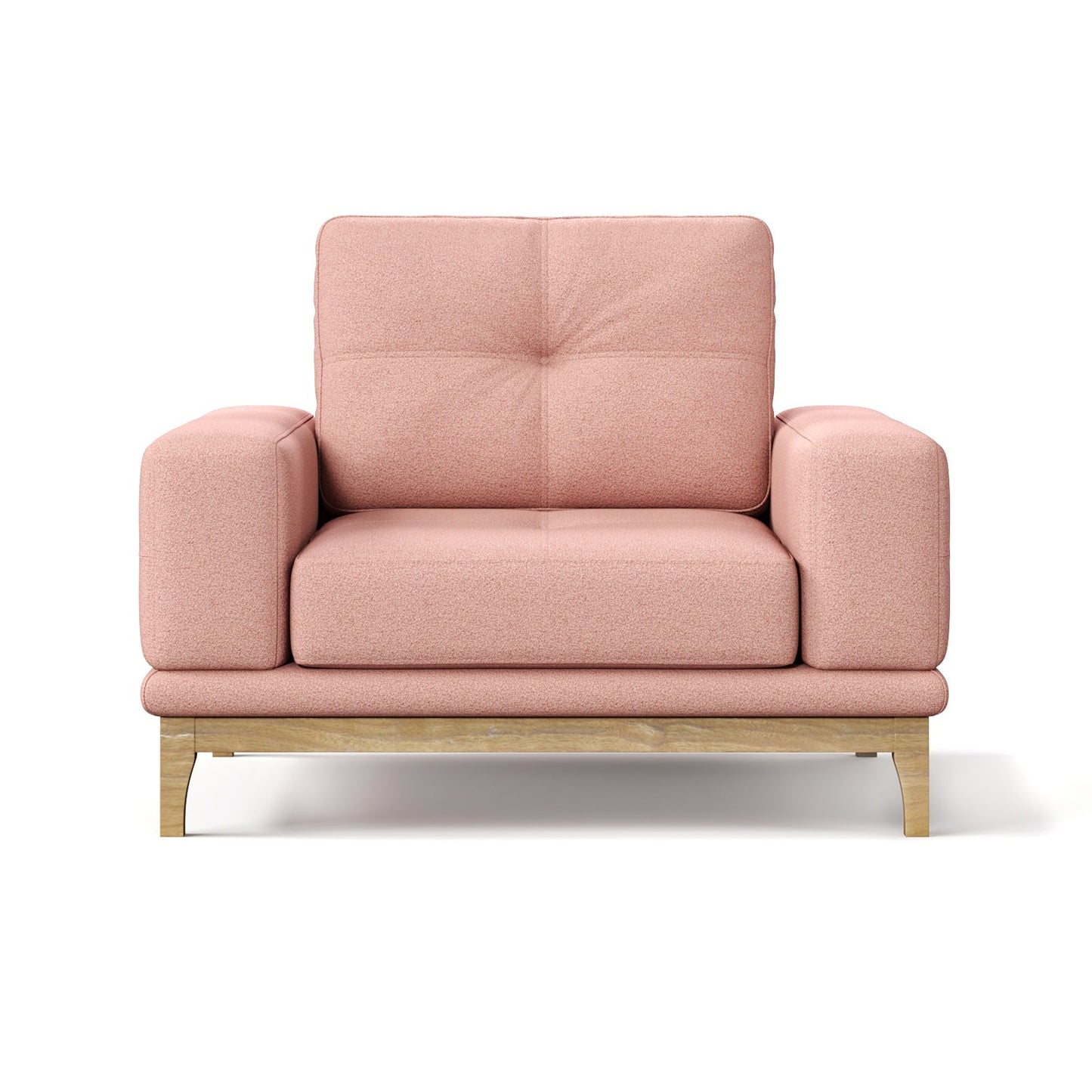 Contemporary Low-Profile Club Chair with Sculptural Wood Frame