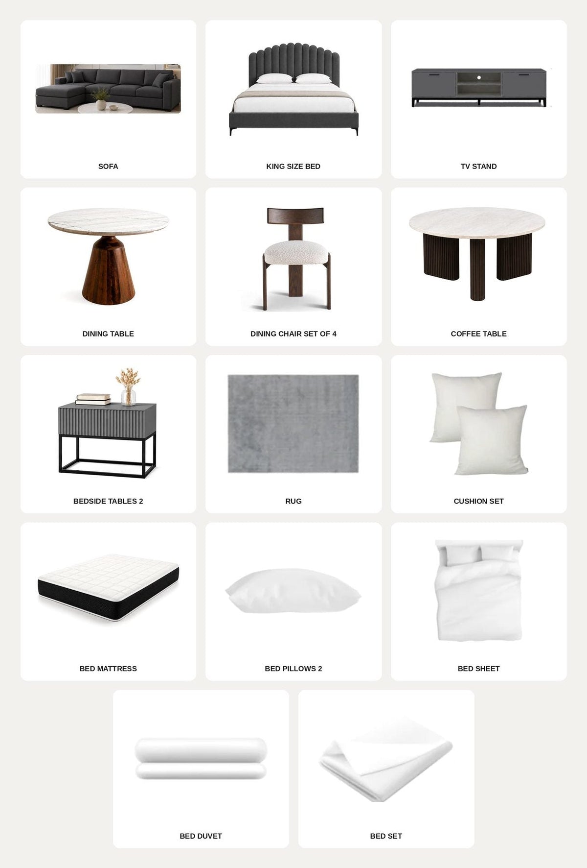 Gray/1-Bedroom20Items