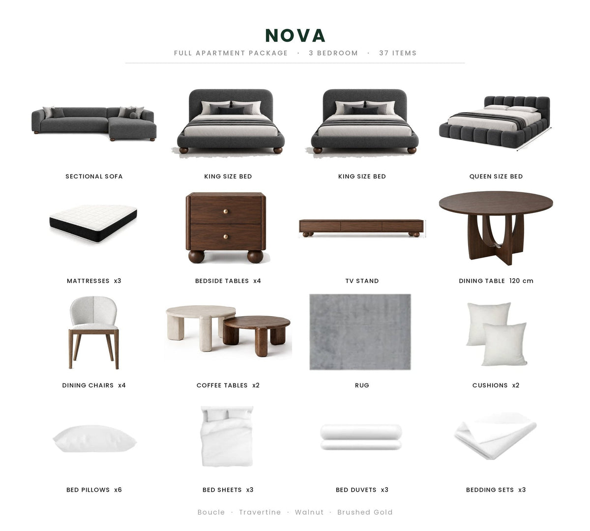 Gray/3-Bedroom37Items