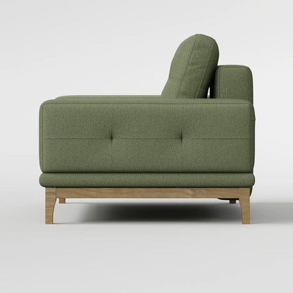 Contemporary Low-Profile Club Chair with Sculptural Wood Frame
