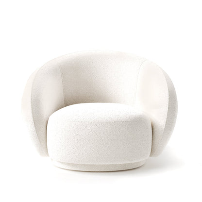 The Orbital Lounge: Sculptural Marshmallow Swivel Chair in Ivory Texture