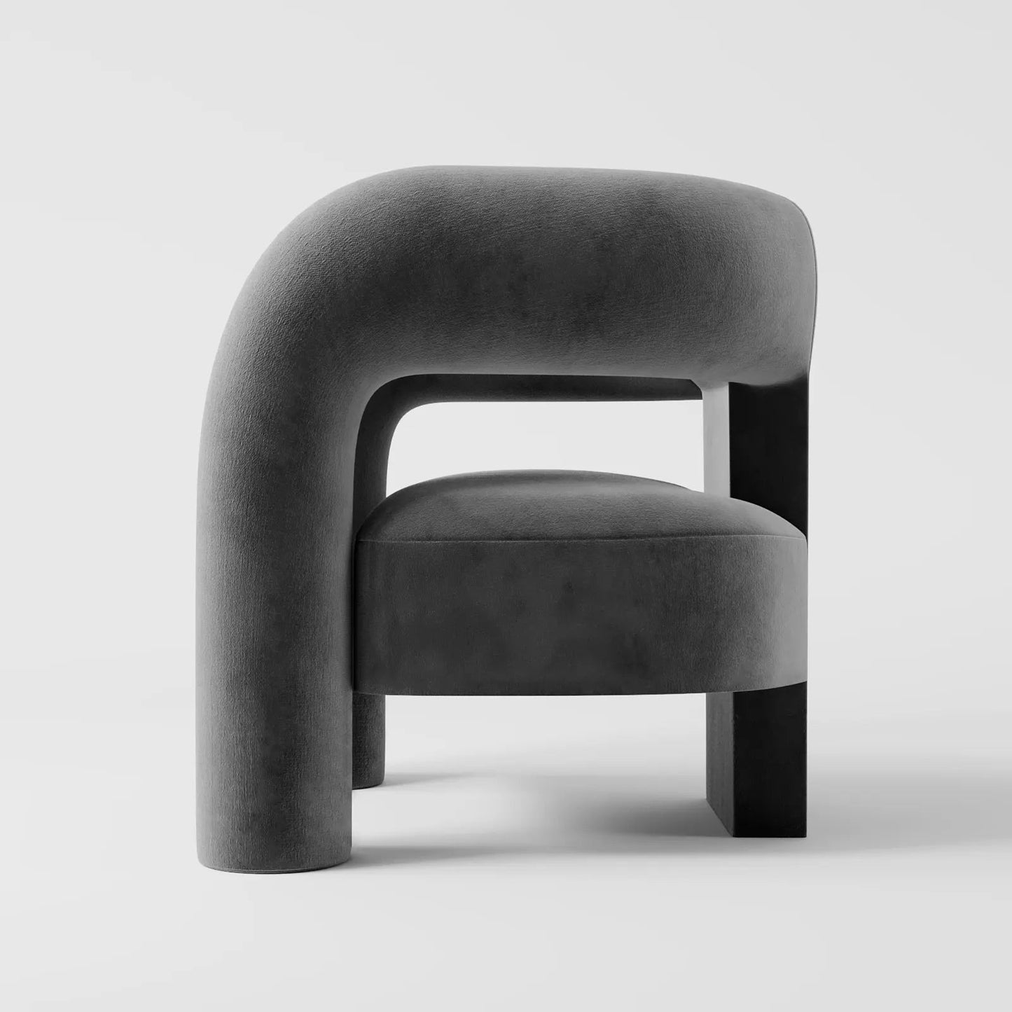 The Veridian Lounge: Architectural Sculptural Chair in Forest Velvet