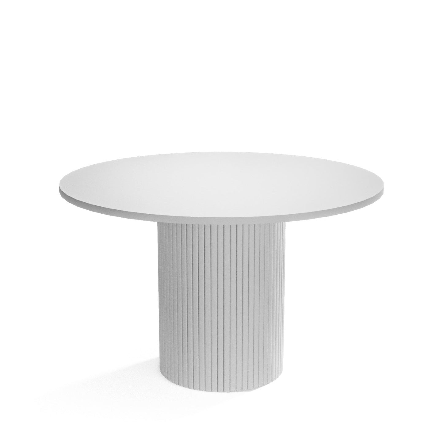 Modern Architectural Cafe Table with Vertical Fluted Column Support