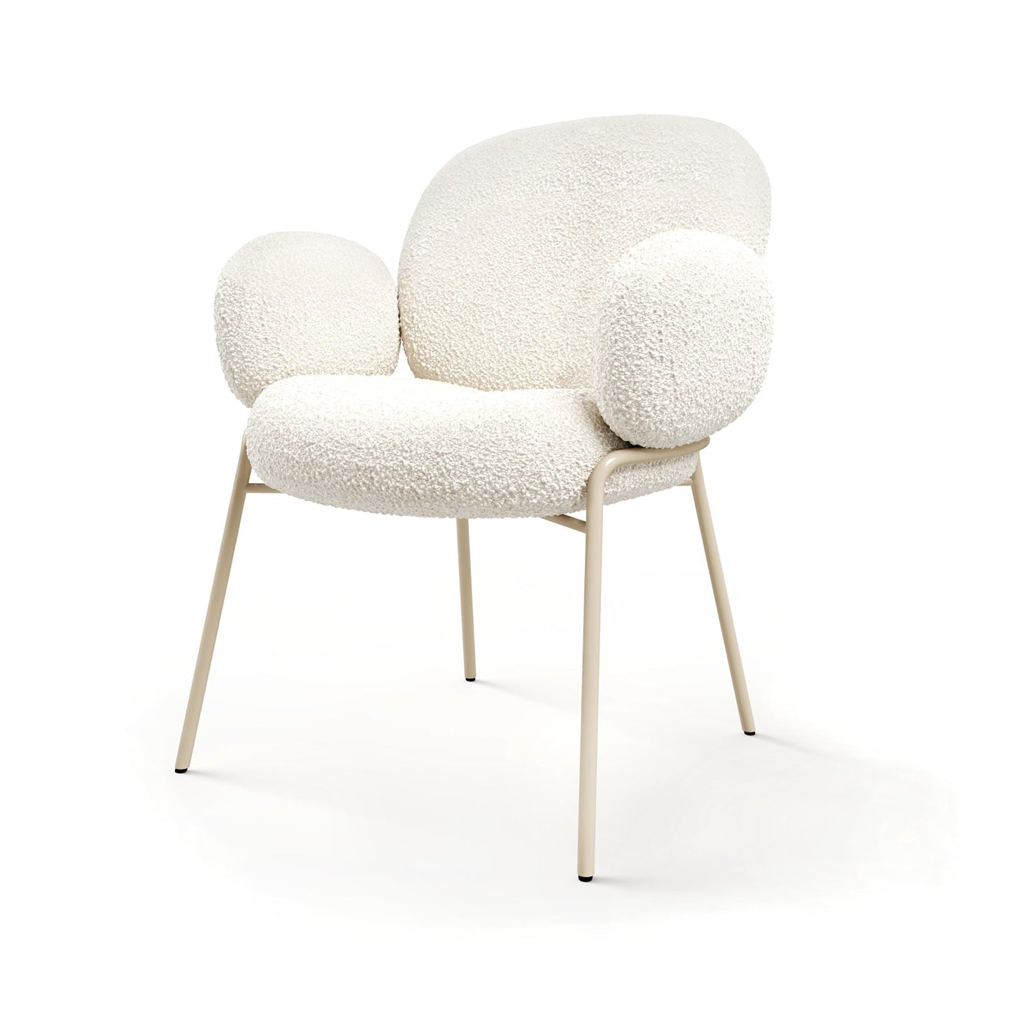 Cloud-Puff Boucle Dining Chair