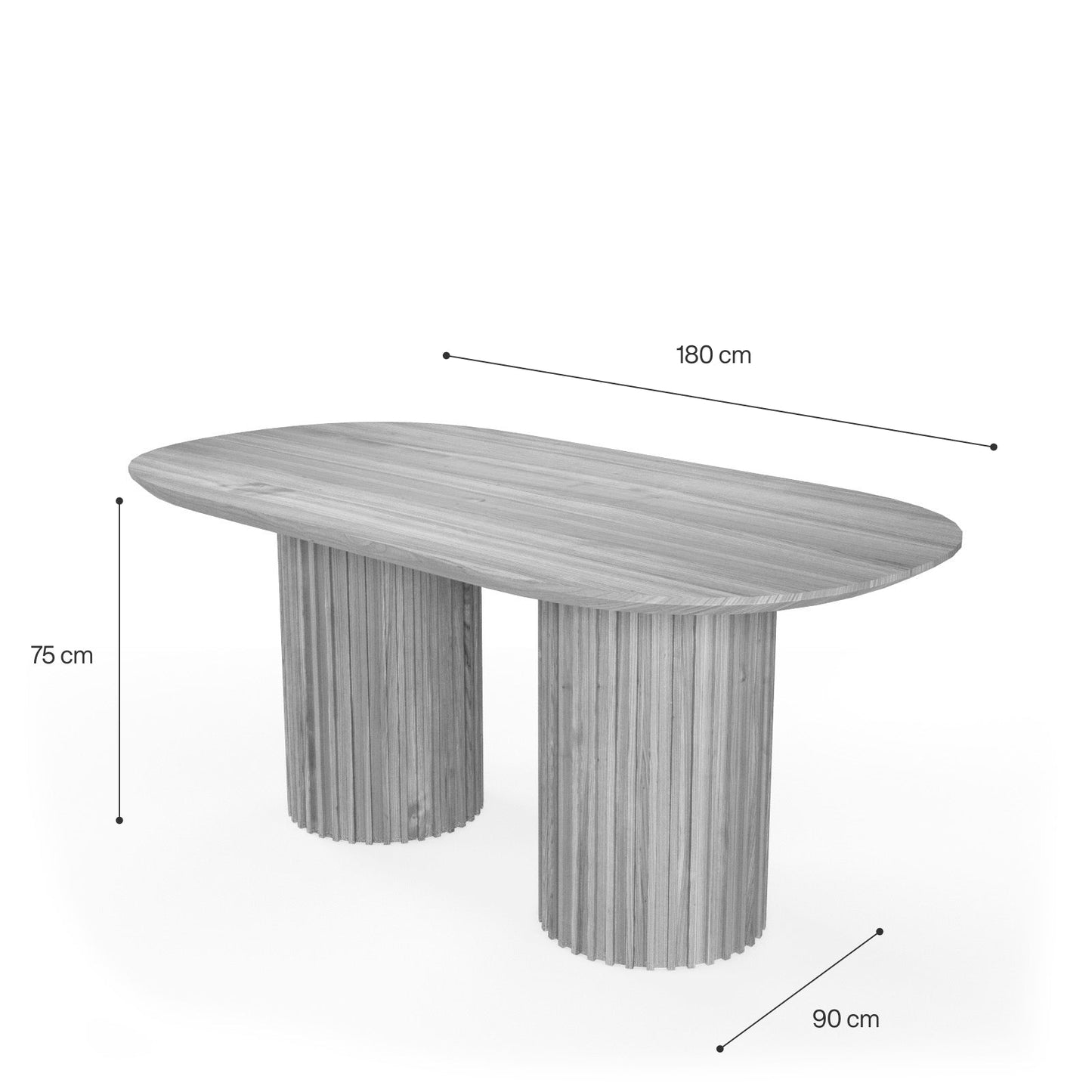 The Augustus Oval Table: Modern Architectural Centerpiece in Fluted Oak