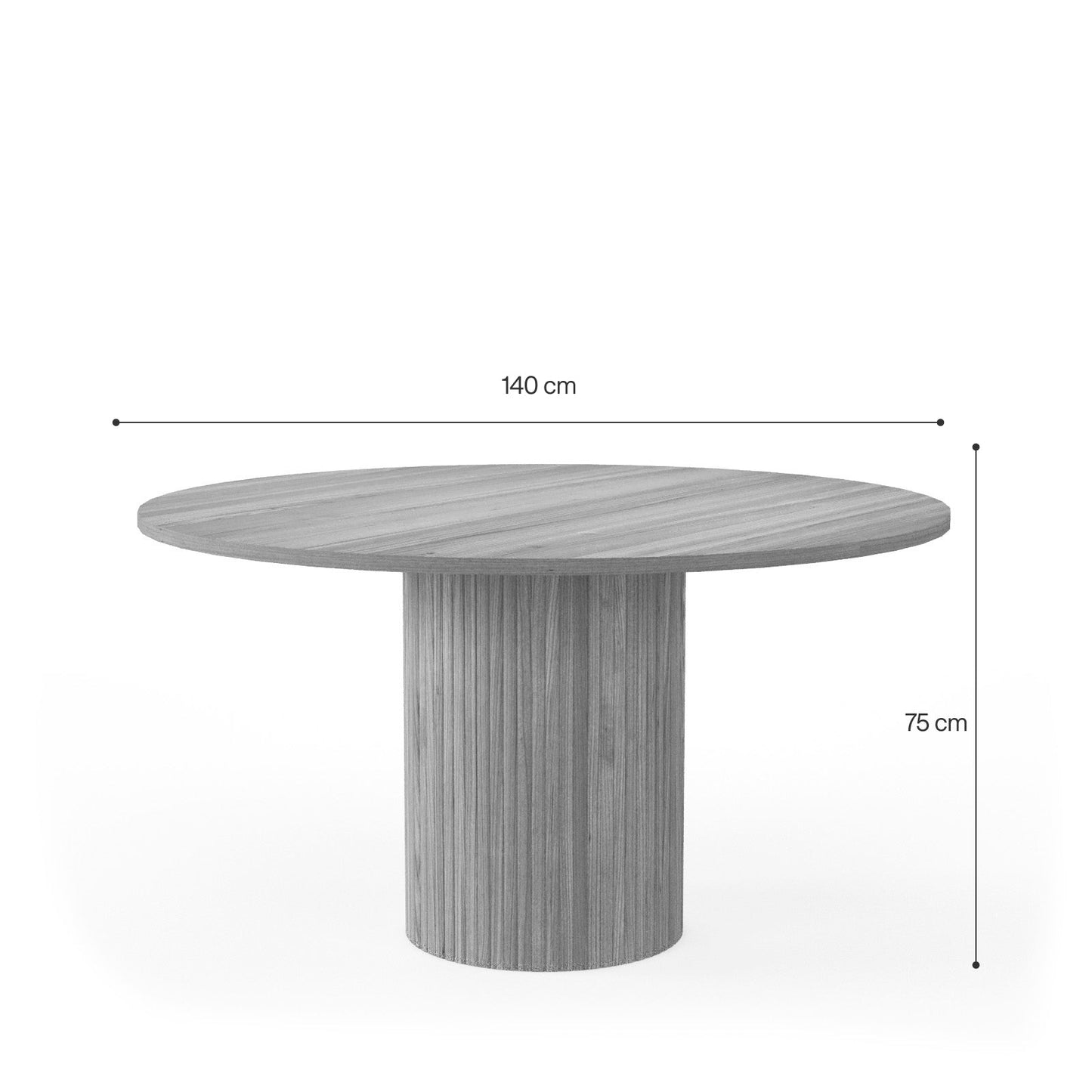 Modern Architectural Cafe Table with Vertical Fluted Column Support