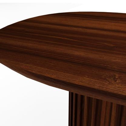 The Augustus Oval Table: Modern Architectural Centerpiece in Fluted Oak