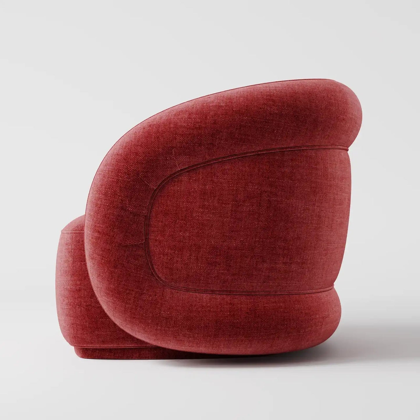 The Serene Lounge: Modern Integrated Armchair in Ivory Texture