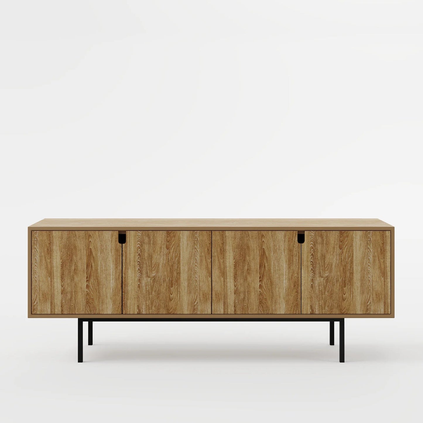Ultra-Sleek Minimalist Black Media Console