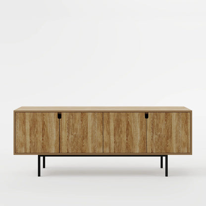 Ultra-Sleek Minimalist Black Media Console