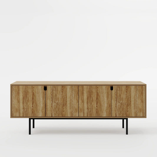 Ultra-Sleek Minimalist Black Media Console