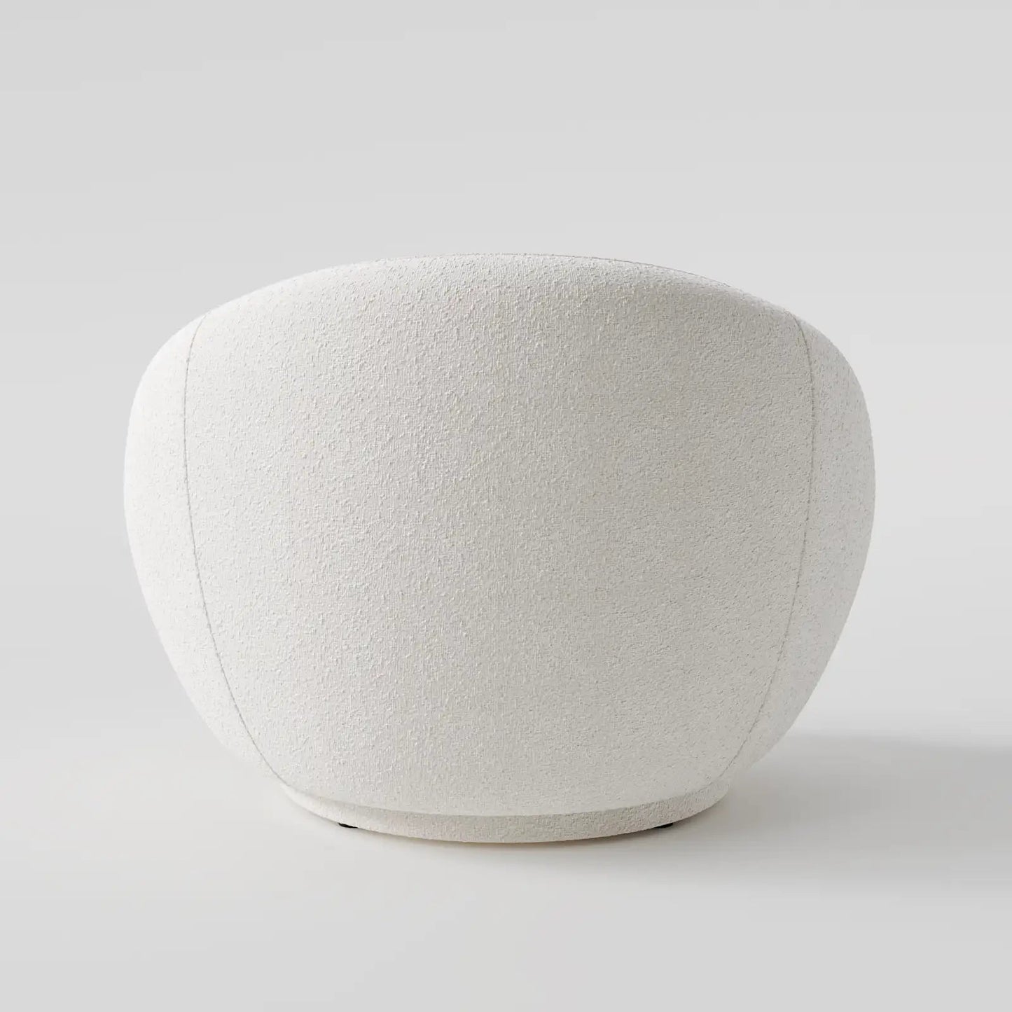 The Orbital Lounge: Sculptural Marshmallow Swivel Chair in Ivory Texture